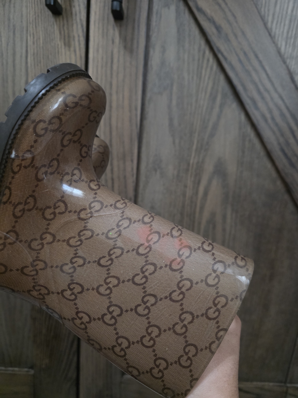 Gucci Brown Logo Kids Rain Boots - Picture 6 of 7